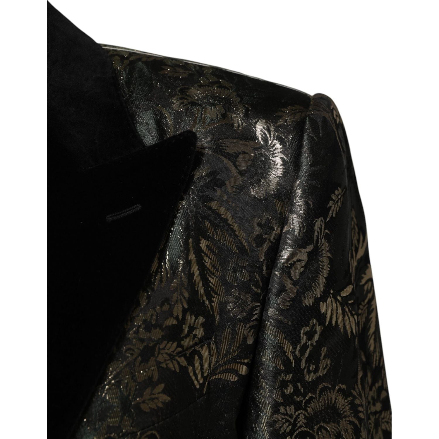 Dolce & Gabbana Metallic Floral Jacquard Silk 2 Piece Suit