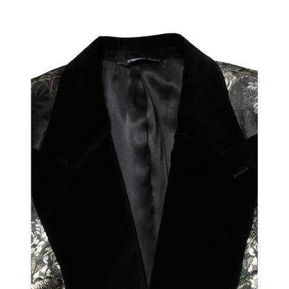 Dolce & Gabbana Metallic Floral Jacquard Silk 2 Piece Suit