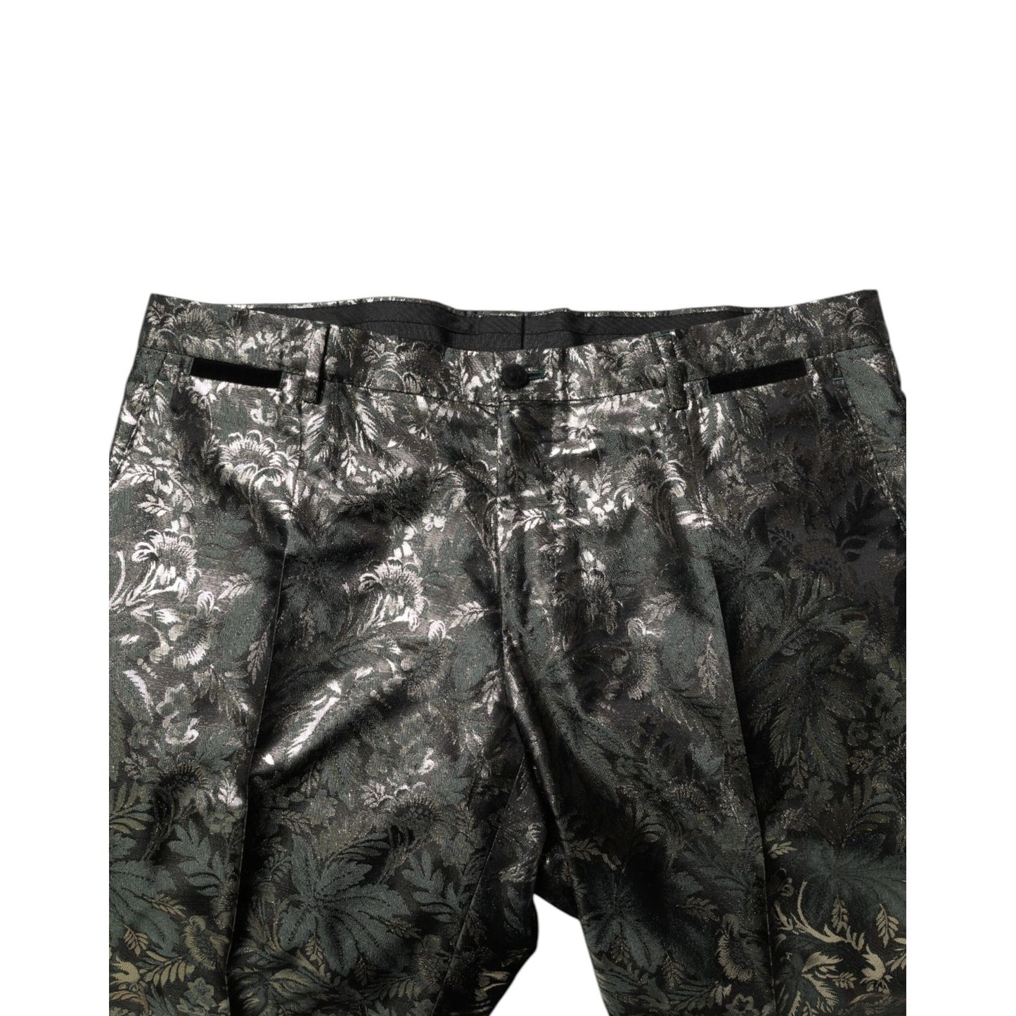 Dolce & Gabbana Metallic Floral Jacquard Silk 2 Piece Suit