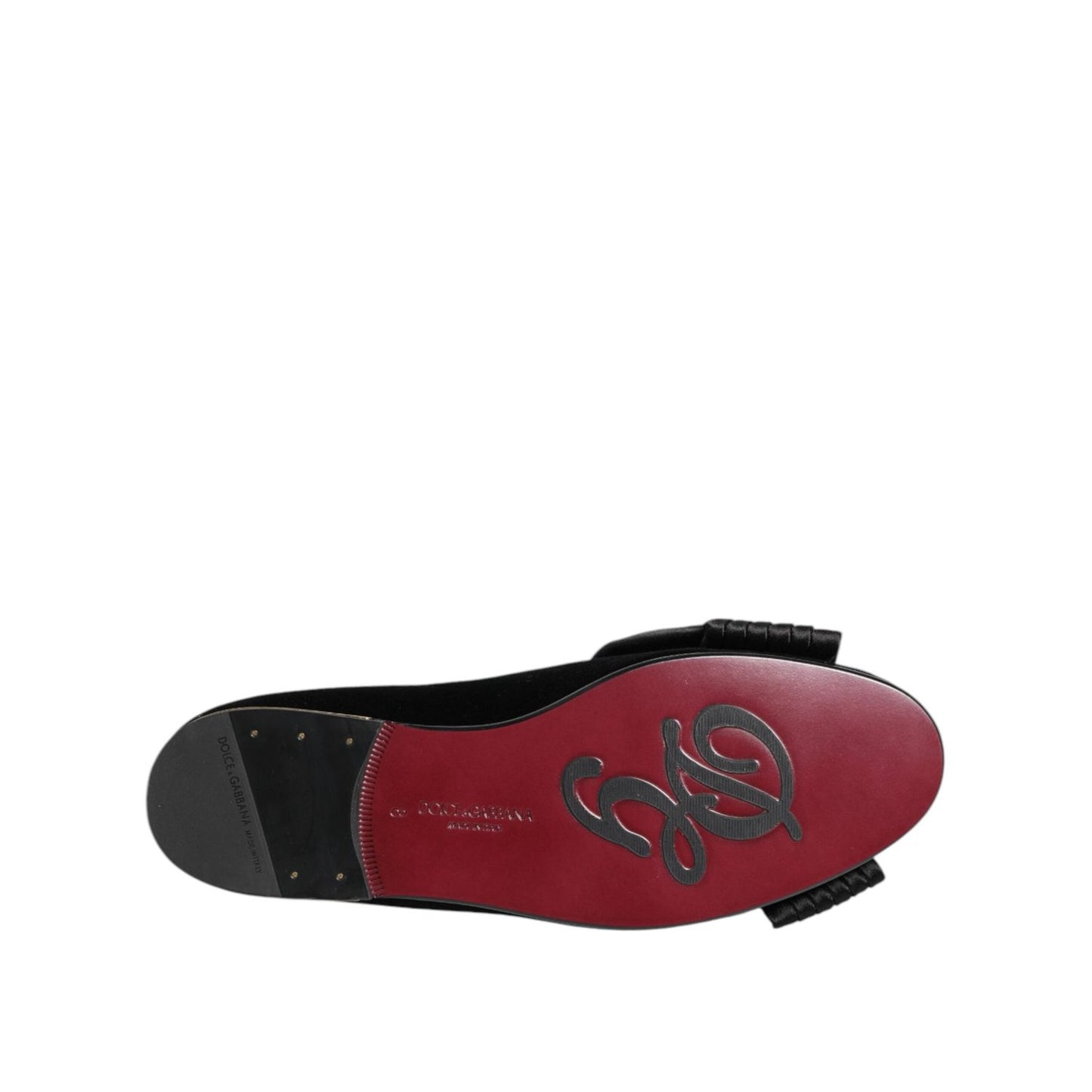 Dolce & Gabbana Black VATICANO Crystal Ribbon Slip On Shoes MV7631-40