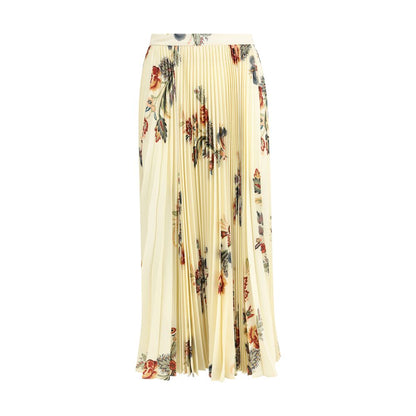 Etro Yellow Polyester Midi Skirt