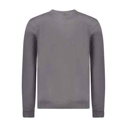 Back view of Tommy Hilfiger Gray Cotton Men Sweater highlighting eco-friendly design.