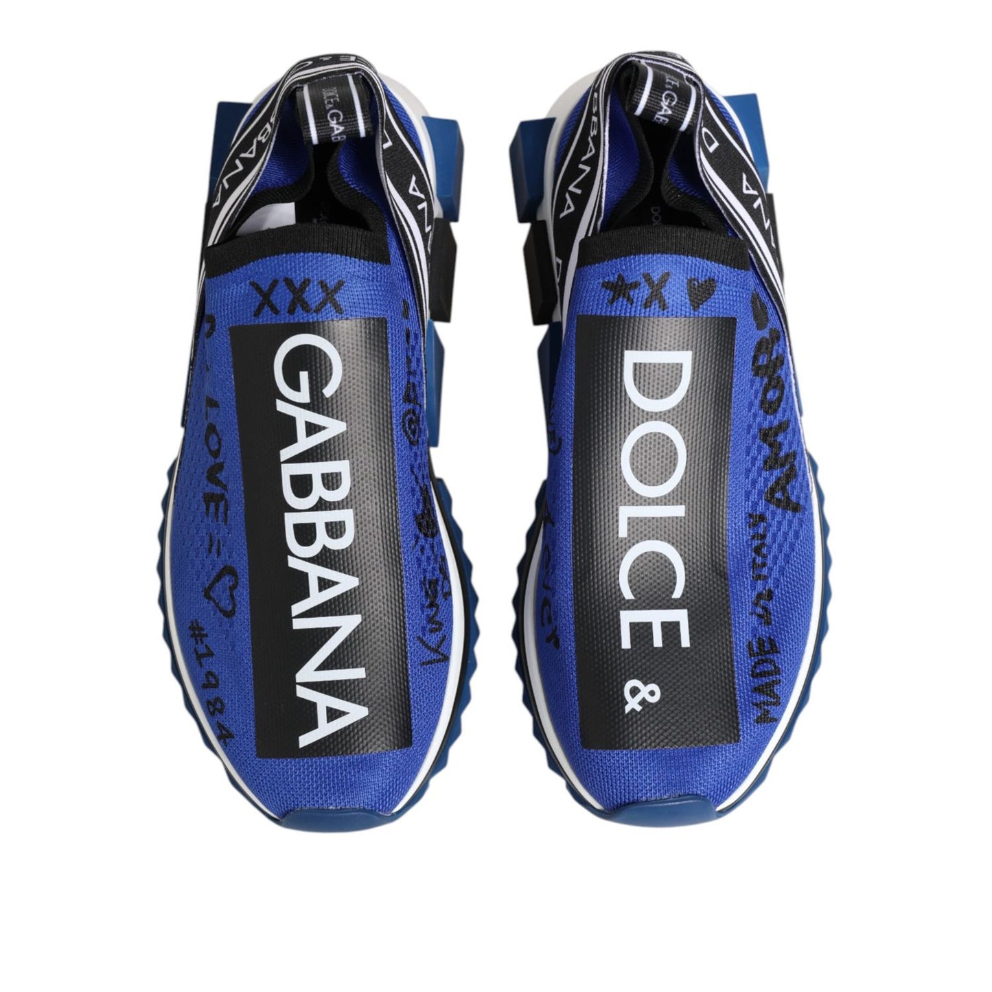 Dolce & Gabbana Blue Logo Low Top Sorrento Sneakers Shoes