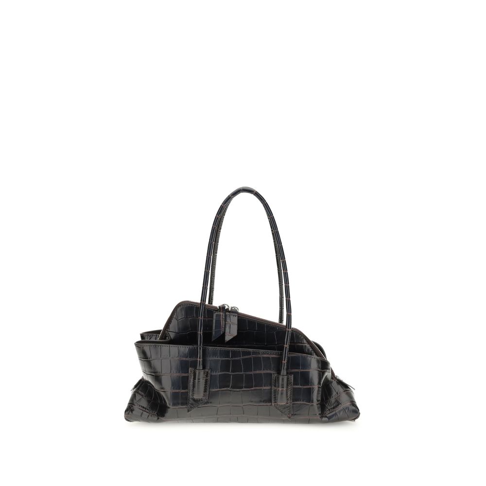 The Attico Black Calf Leather Bos Taurus Shoulder Bag