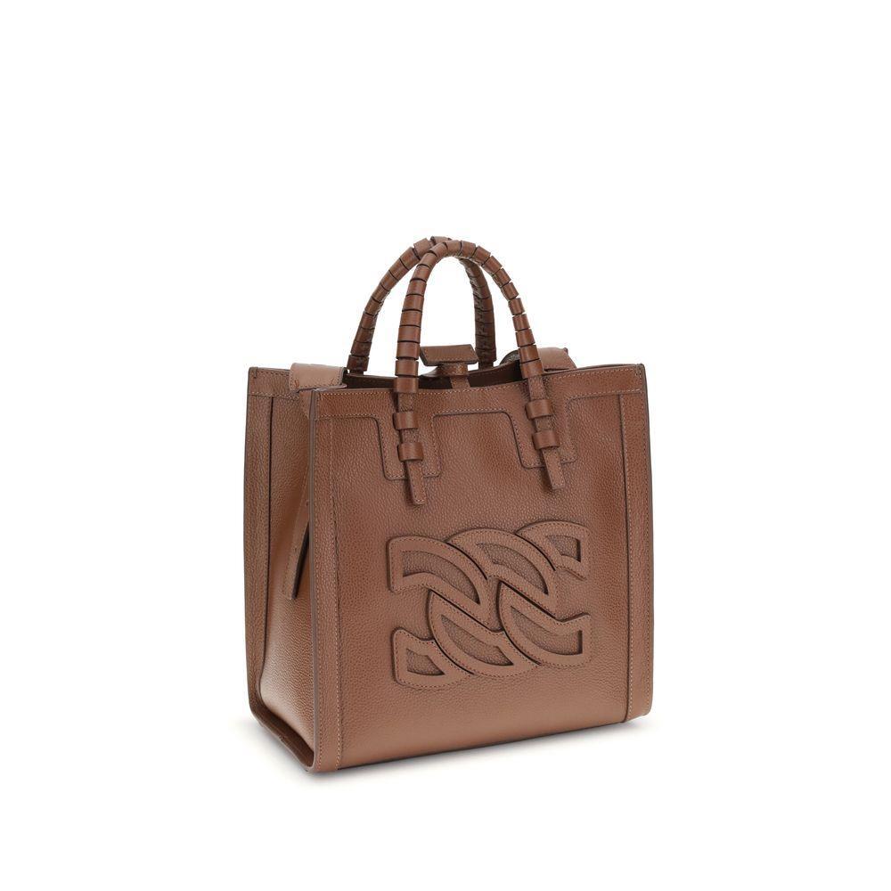 Front view with bag zipped and handles upright.