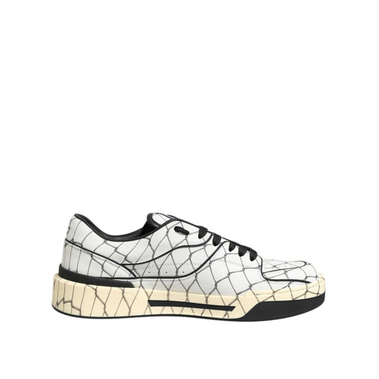 Dolce & Gabbana White Logo Print Low Top Men Sneakers Shoes