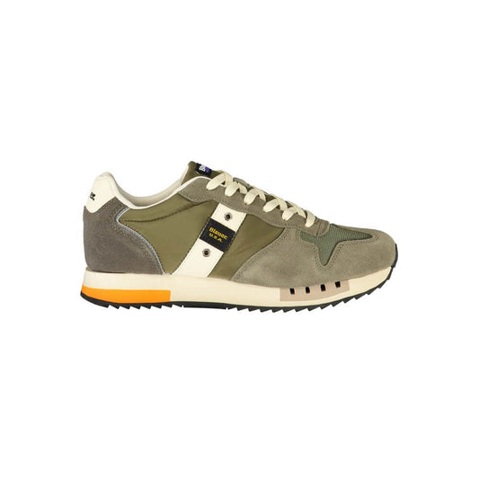 Blauer Green Polyester Men Sneaker with bold green accents and removable footbed for personalized comfort