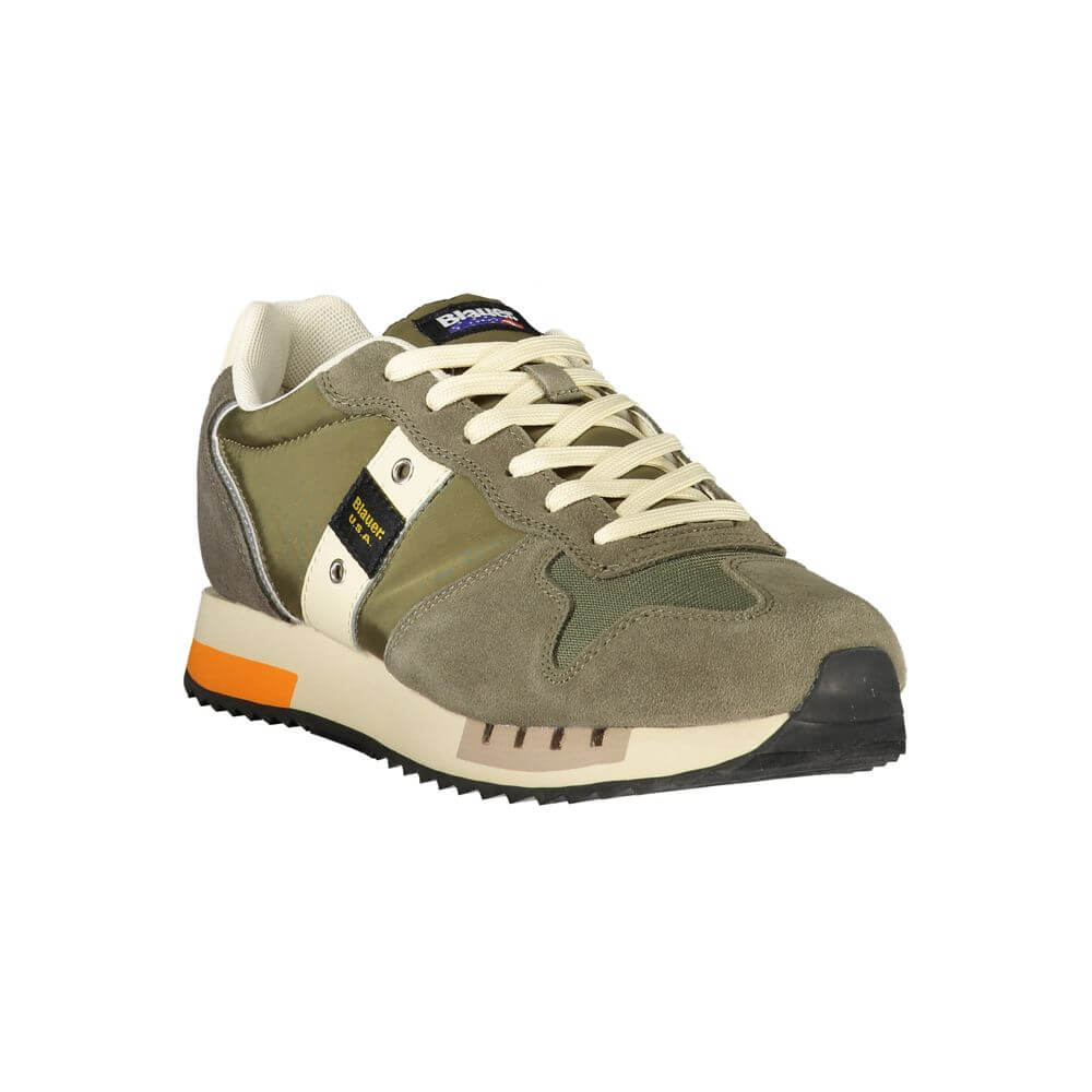 Blauer Green Polyester Men Sneaker with removable footbed and contrasting details