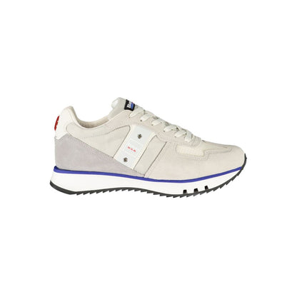 Blauer Gray Leather Men Sneaker with sleek design and iconic Blauer logo for modern style enthusiasts.