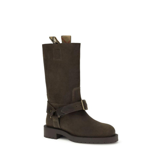 Burberry Suede Saddle Ankle Boots BU-8113016C1173-EU38/US8
