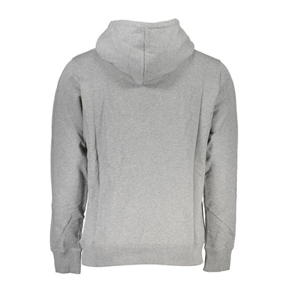 Calvin Klein "Gray Cotton Men Sweater with Hood and Central Pocket"