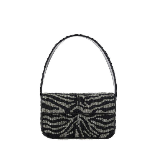 Staud Tommy Beaded Shoulder Bag ST2089204BKWHBB