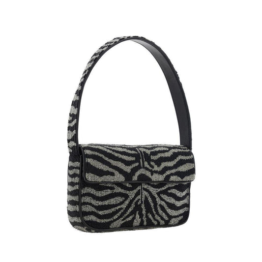 Staud Tommy Beaded Shoulder Bag ST2089204BKWHBB