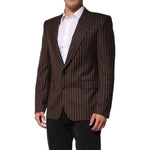 Dolce & Gabbana Black Brown Stripe Single Breasted Blazer JKT41546-50