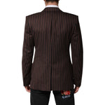 Dolce & Gabbana Black Brown Stripe Single Breasted Blazer JKT41546-50