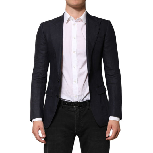 Dolce & Gabbana Dark Blue Single Breasted Men Suit Blazer