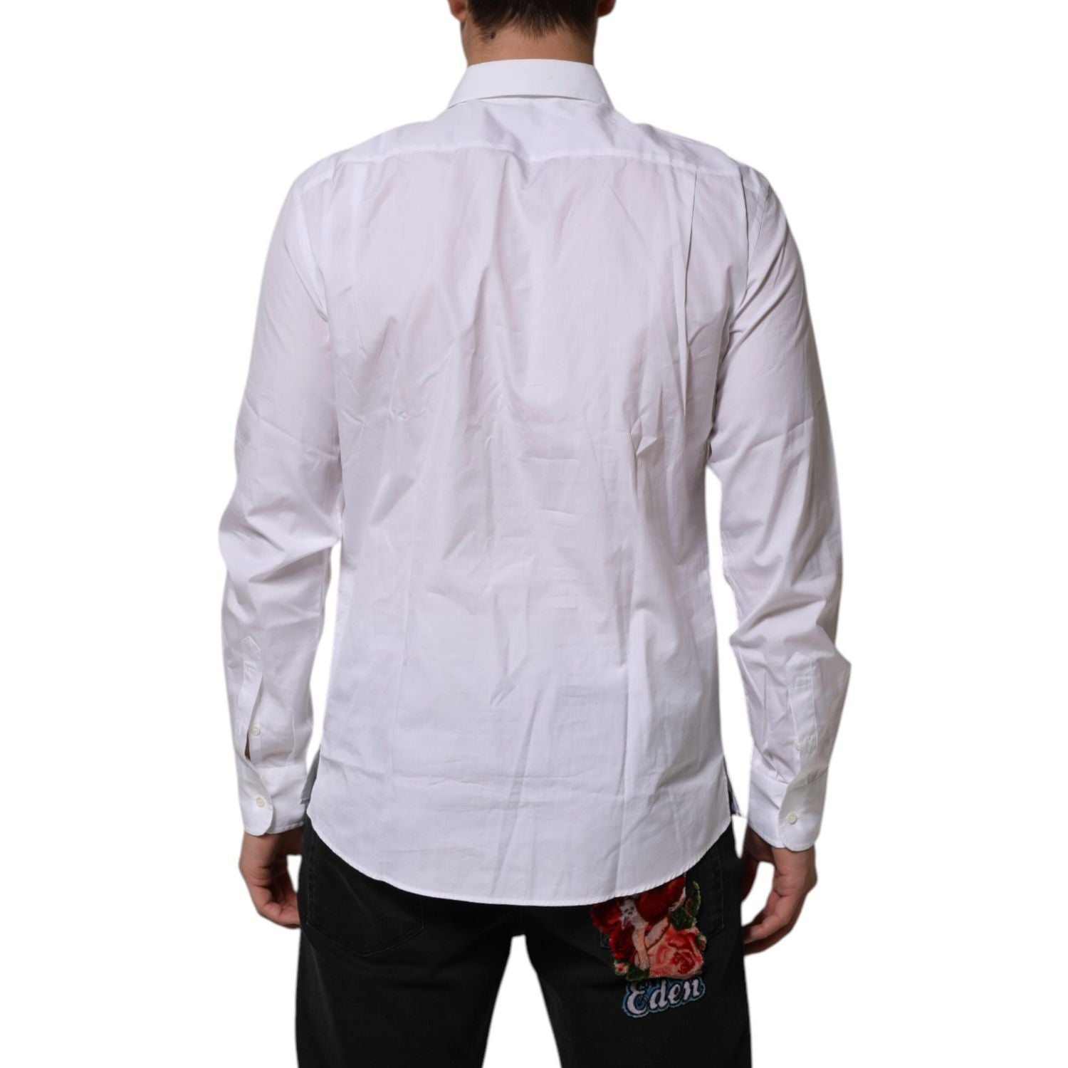 Dolce & Gabbana White Poplin Cotton Formal Men Dress Shirt