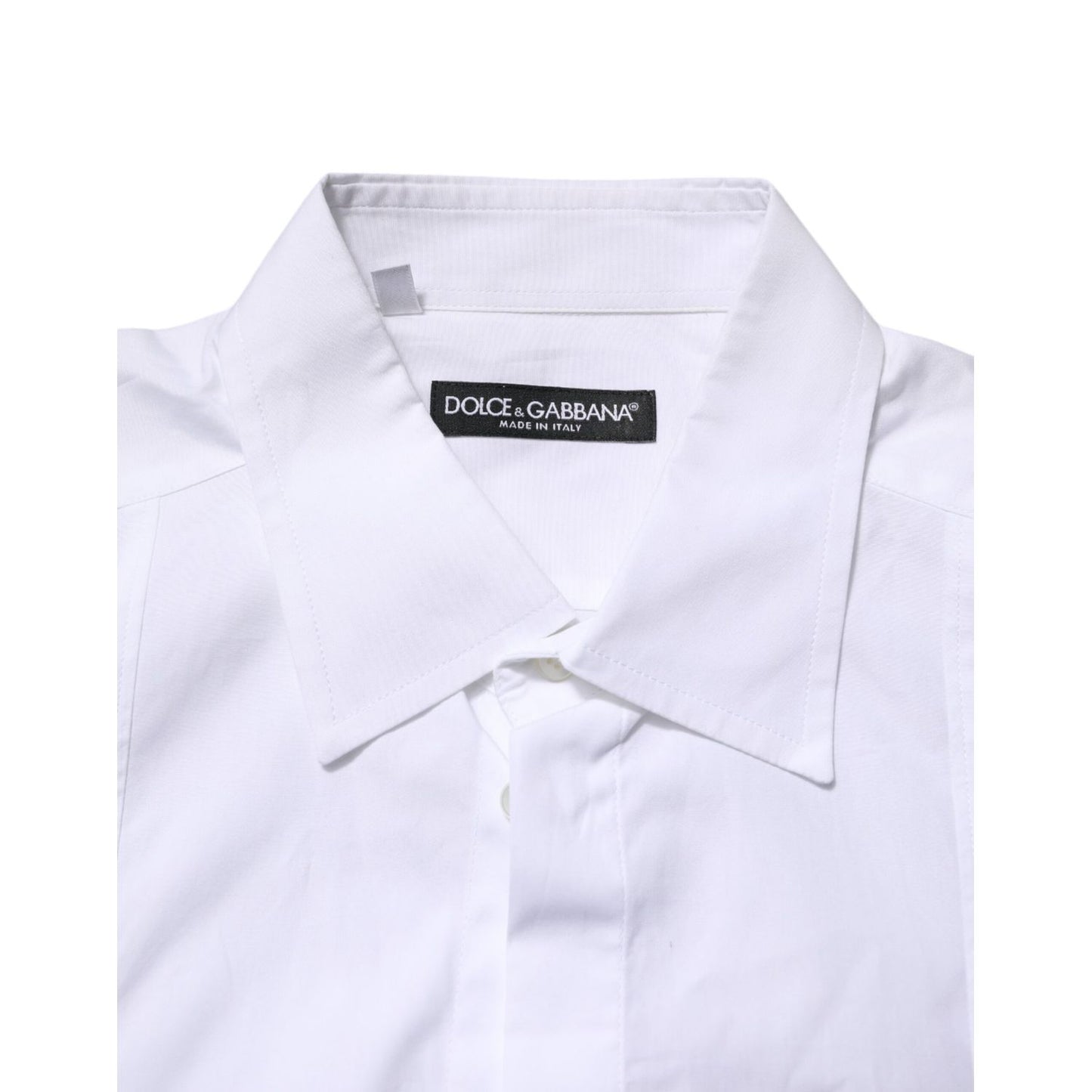 Dolce & Gabbana White Poplin Cotton Formal Men Dress Shirt