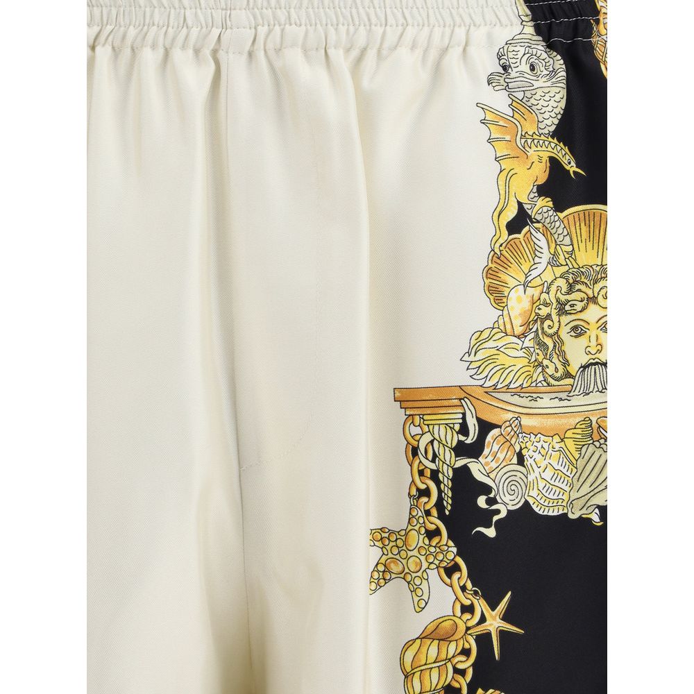 Versace Multicolor Silk Bermuda Shorts