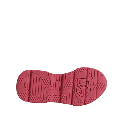 Dolce & Gabbana White Pink Daymaster Low Top Sneakers Shoes