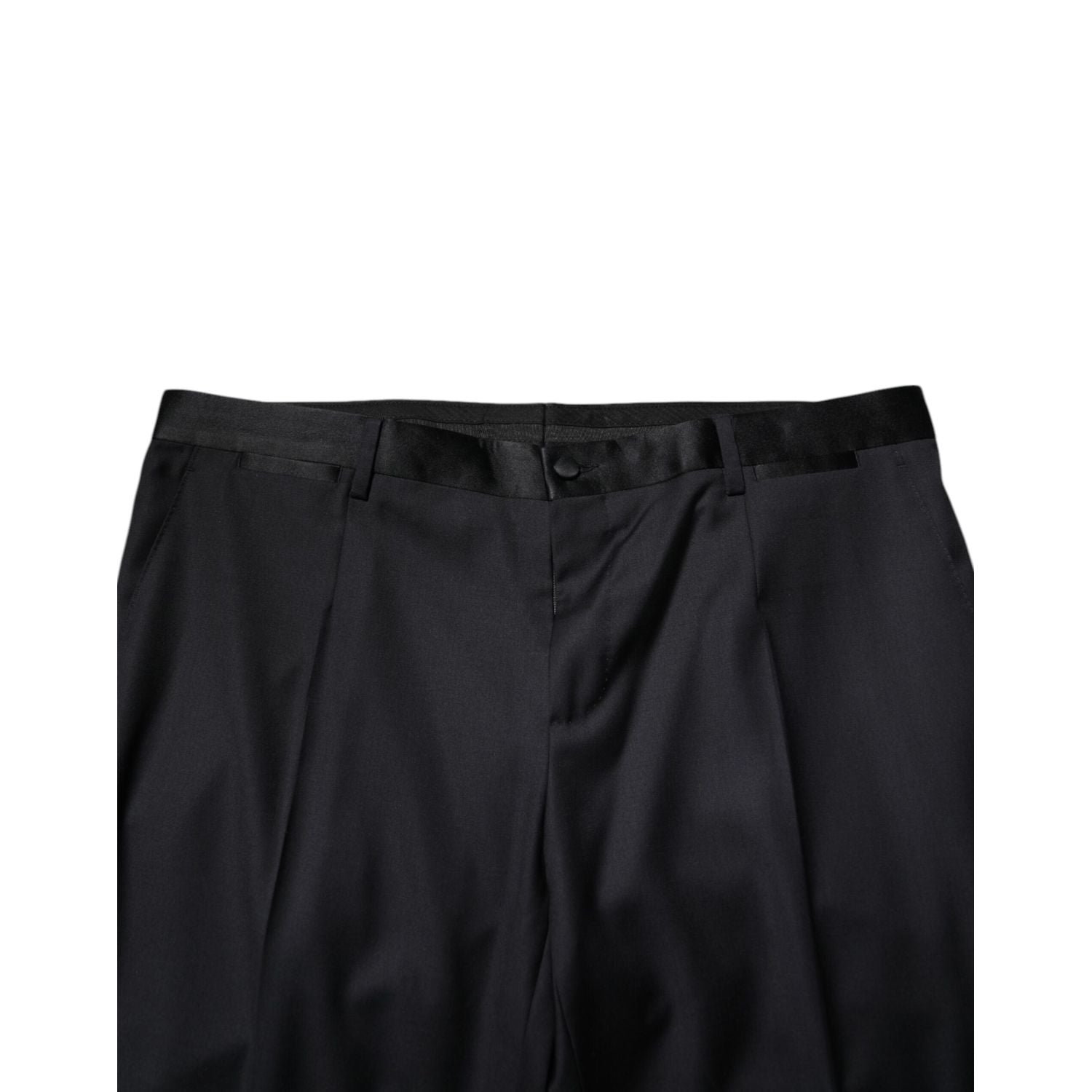 Dolce & Gabbana Black Wool Men Formal Dress Trouser Pants