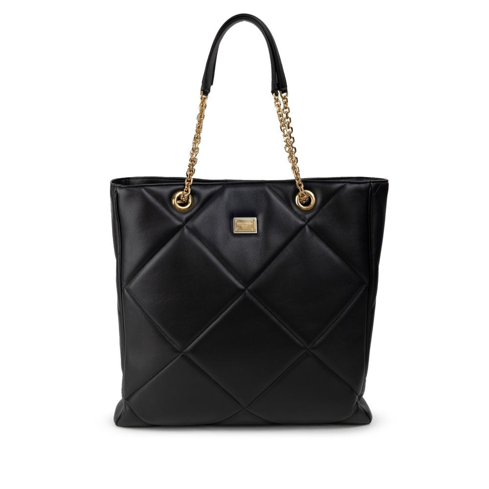 Dolce & Gabbana Black Leather Tote Bag DO&-9571676