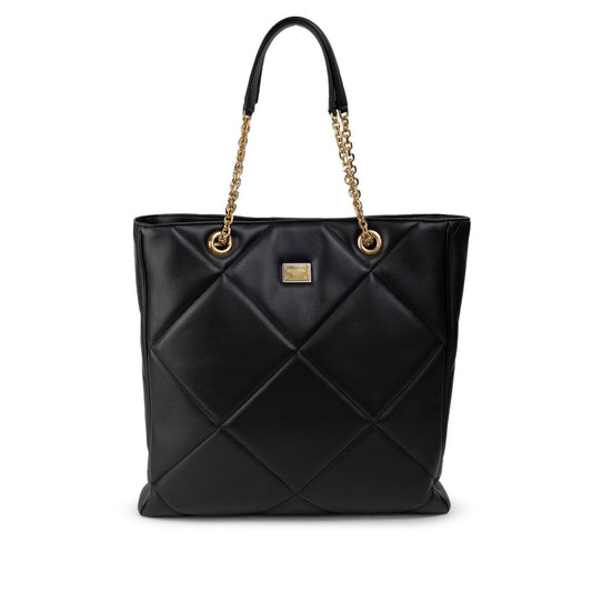 Dolce & Gabbana Black Leather Tote Bag DO&-9571676