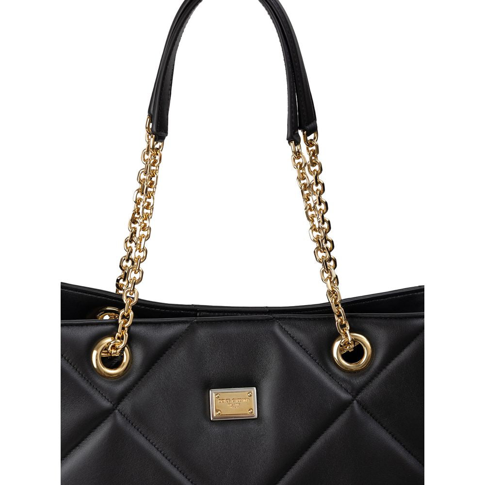 Dolce & Gabbana Black Leather Tote Bag DO&-9571676