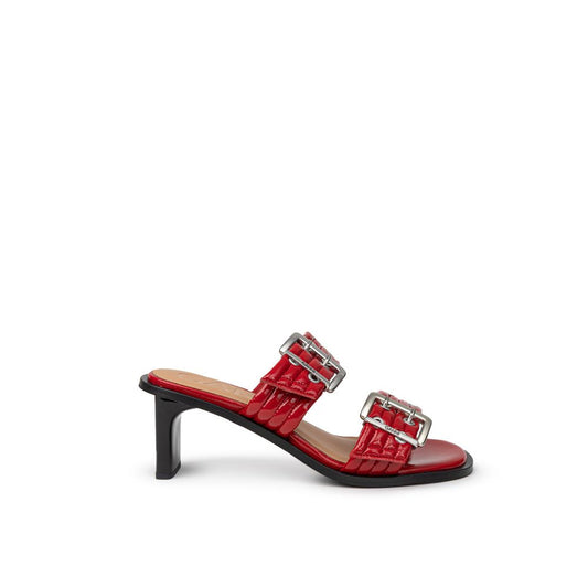 Ganni Red Leather Sandal GA-9998665-EU37/US7
