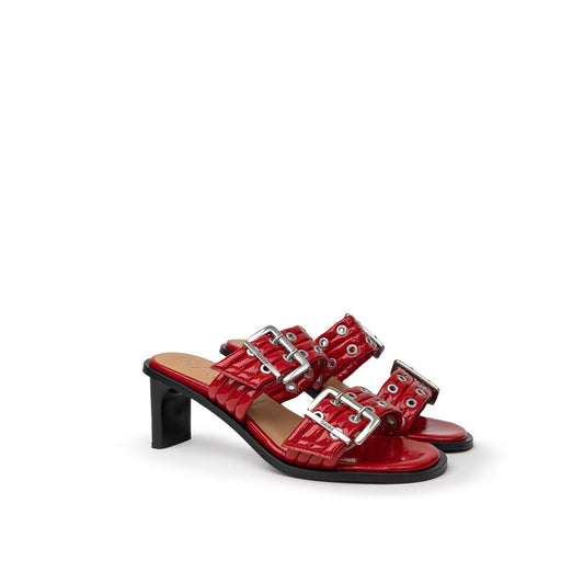 Ganni Red Leather Sandal GA-9998665-EU37/US7