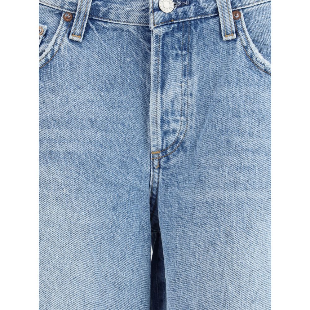 Agolde Light Blue Cotton Bermuda Shorts