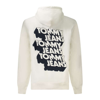 Tommy Hilfiger White Cotton Men Sweater with bold black Tommy Jeans logo print on the back