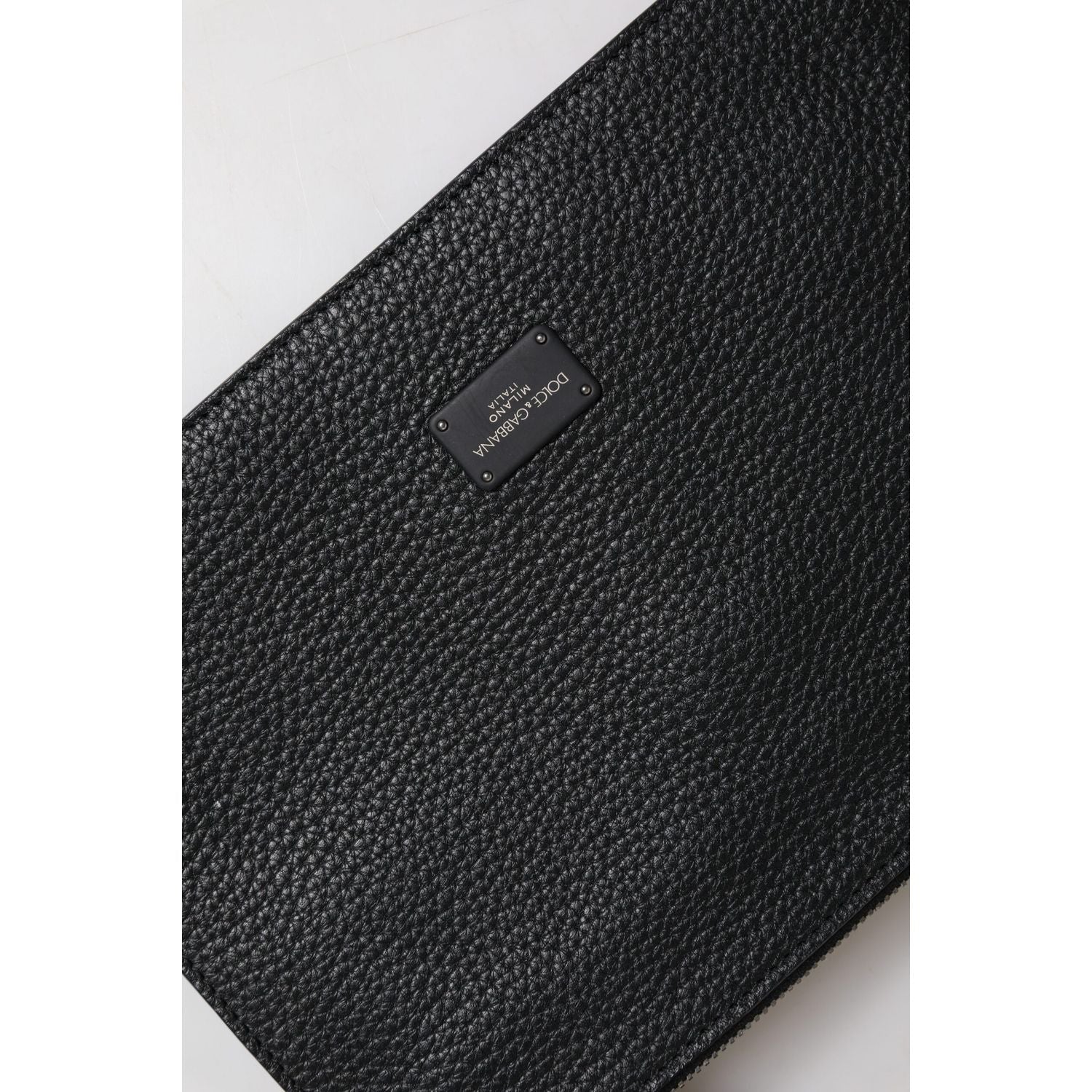 Dolce & Gabbana Black Leather Logo Embossed Waist Fanny Pack Bag