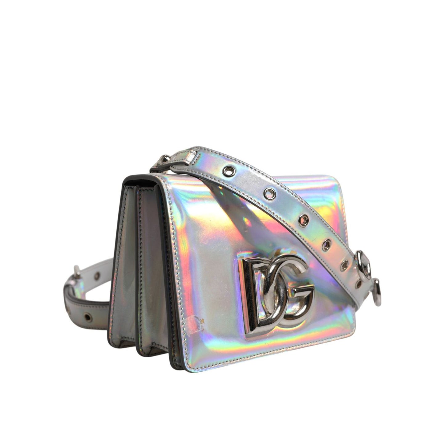 Dolce & Gabbana Metallic Silver Holographic Shoulder Crossbody Bag BAG4486