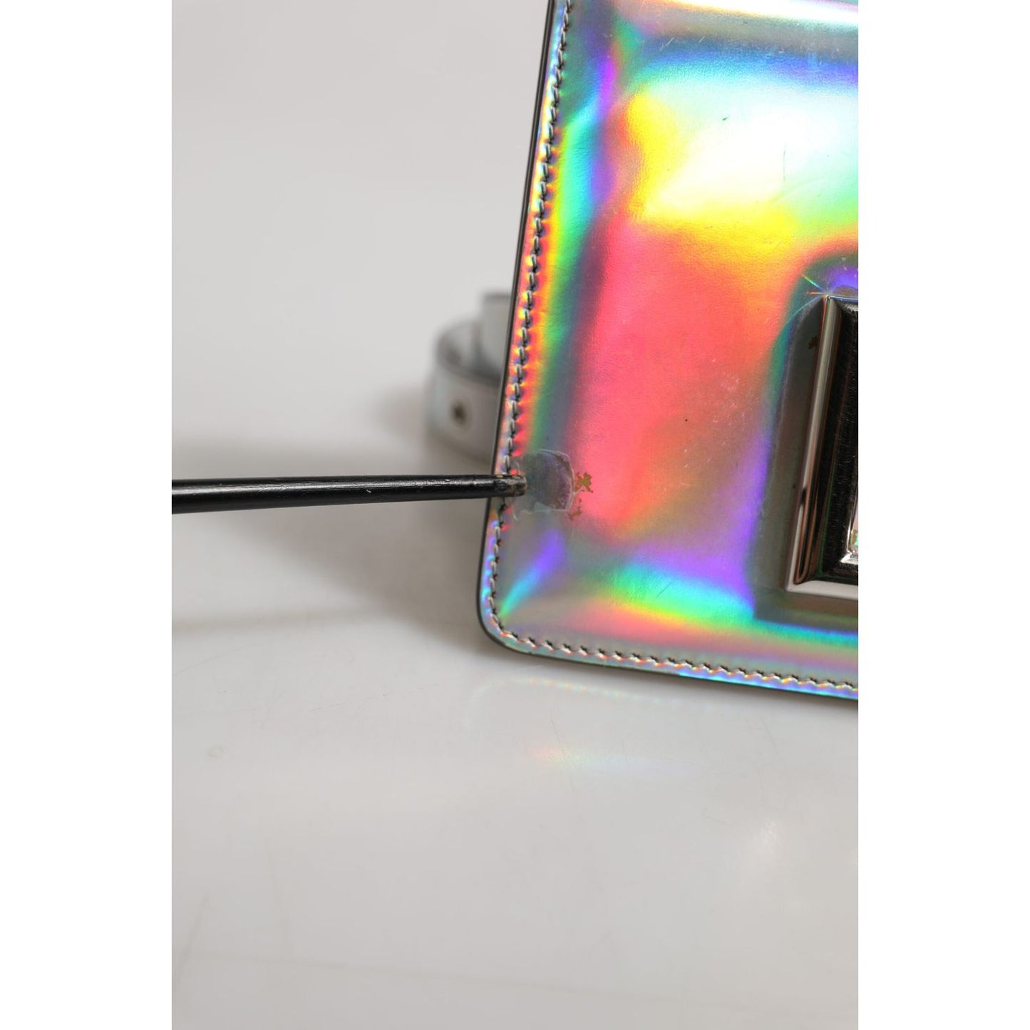 Dolce & Gabbana Metallic Silver Holographic Shoulder Crossbody Bag BAG4486