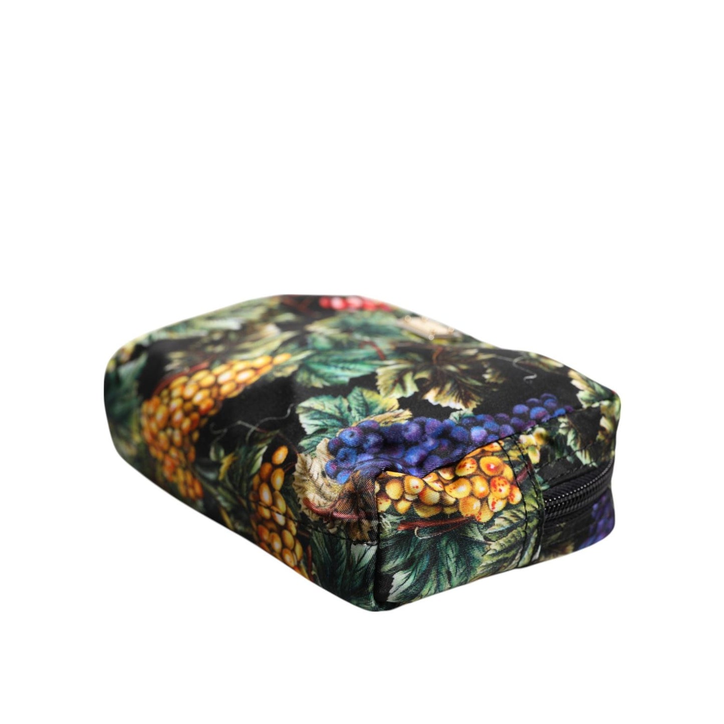 Dolce & Gabbana Multicolor Grape Print Clutch Logo Plaque Pouch Bag BAG4588