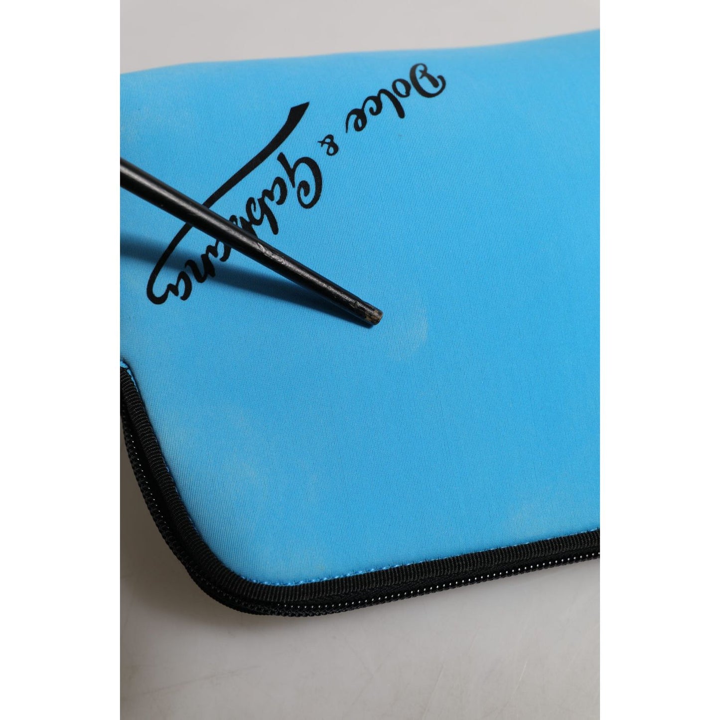 Dolce & Gabbana Blue Nylon DG Logo Print Clutch Zip Pouch Bag BAG4659