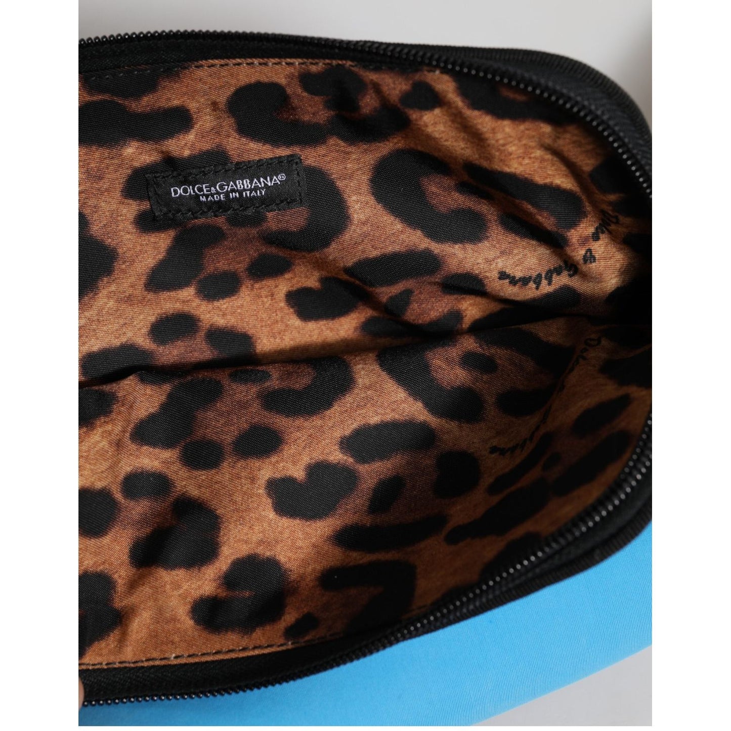 Dolce & Gabbana Blue Nylon DG Logo Print Clutch Zip Pouch Bag BAG4659