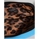 Dolce & Gabbana Blue Nylon DG Logo Print Clutch Zip Pouch Bag BAG4659