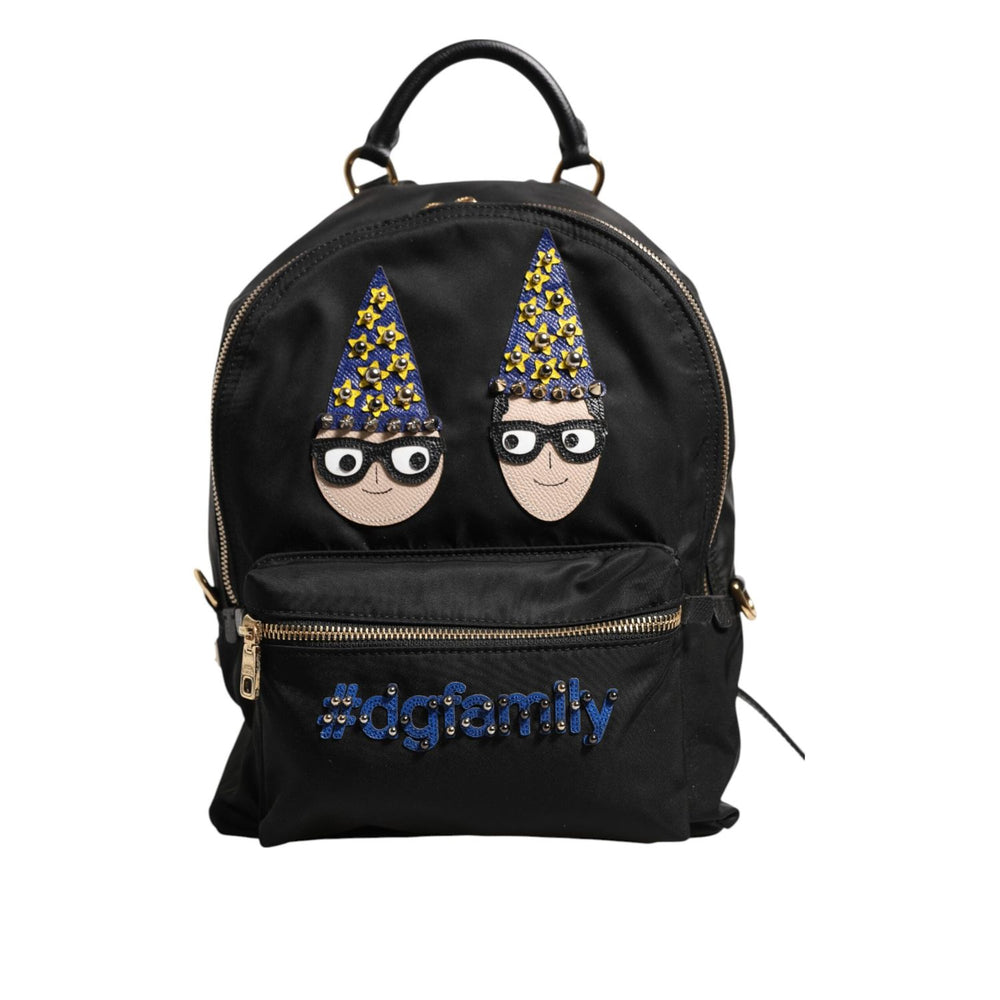 Dolce & Gabbana Black Nylon #DGFAMILY VULCANO Embellished Backpack Bag BAG4674