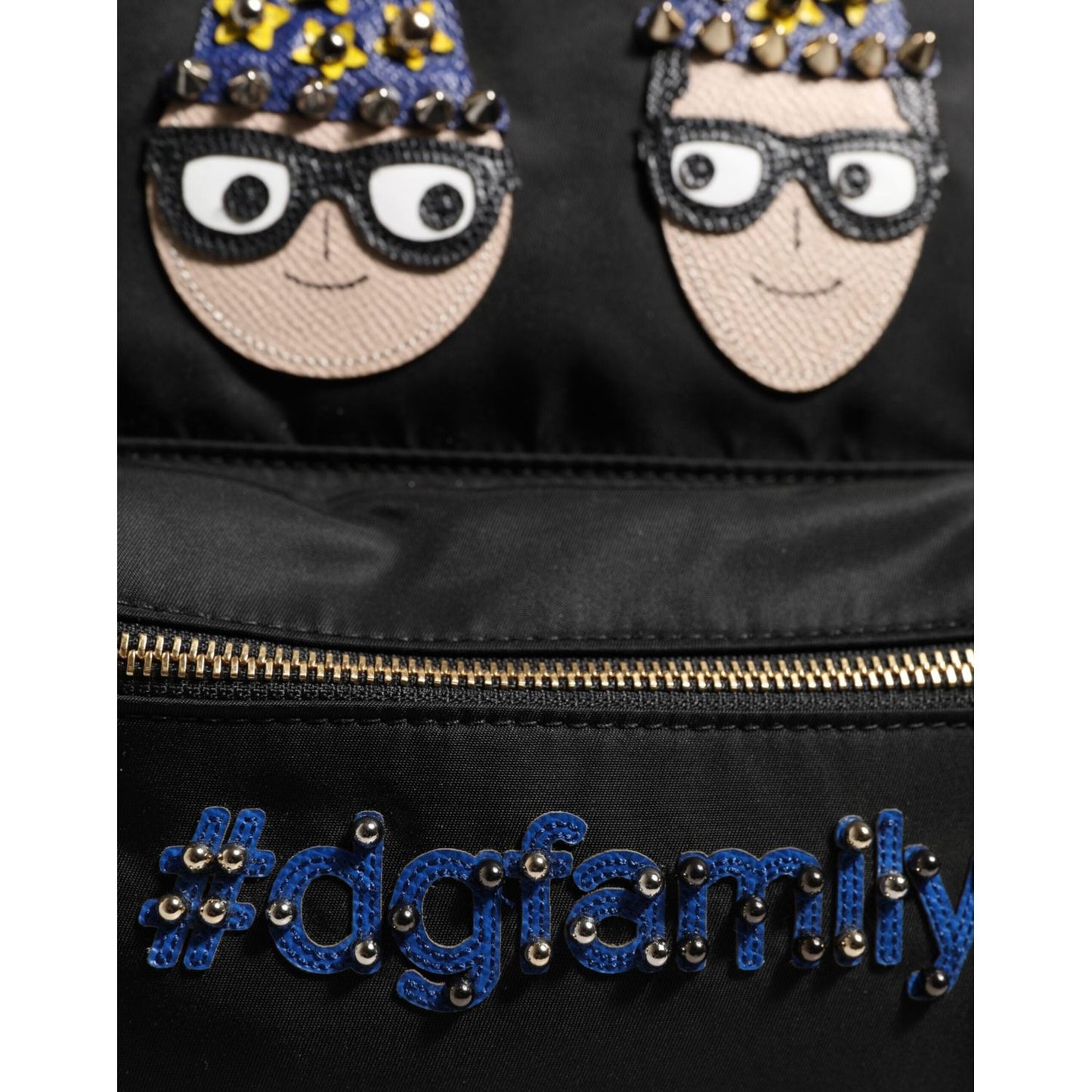 Dolce & Gabbana Black Nylon #DGFAMILY VULCANO Embellished Backpack Bag BAG4674