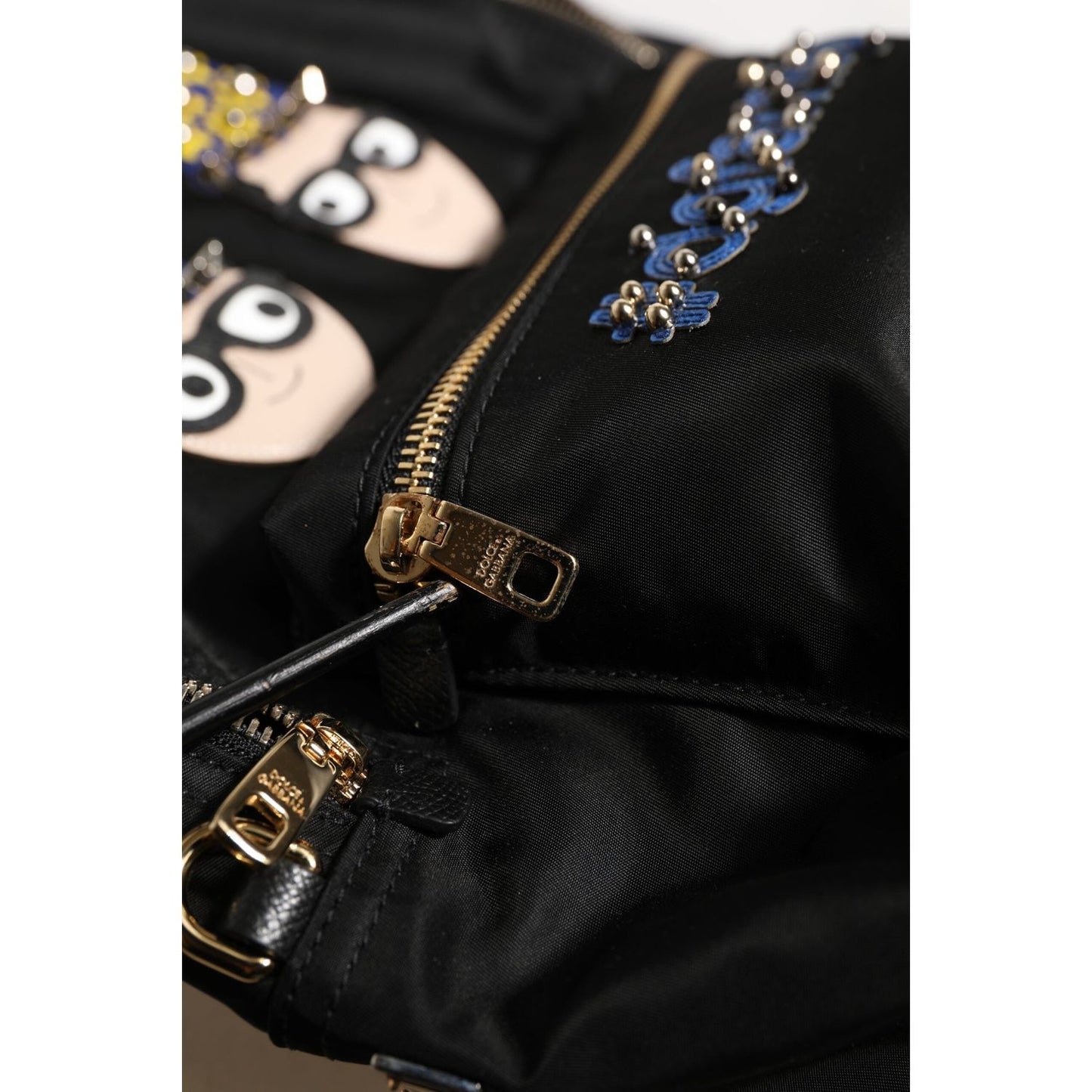 Dolce & Gabbana Black Nylon #DGFAMILY VULCANO Embellished Backpack Bag BAG4674