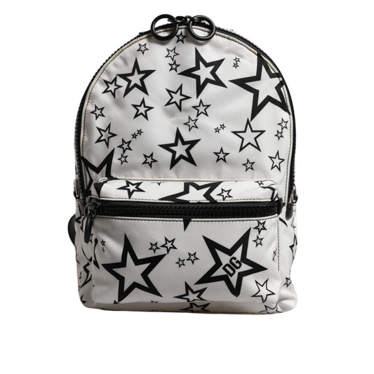 Dolce & Gabbana White DG Stars Print Nylon Travel Backpack Bag BAG4675