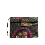 Dolce & Gabbana Multicolor Jacquard Floral Document Briefcase Bag BAG4678
