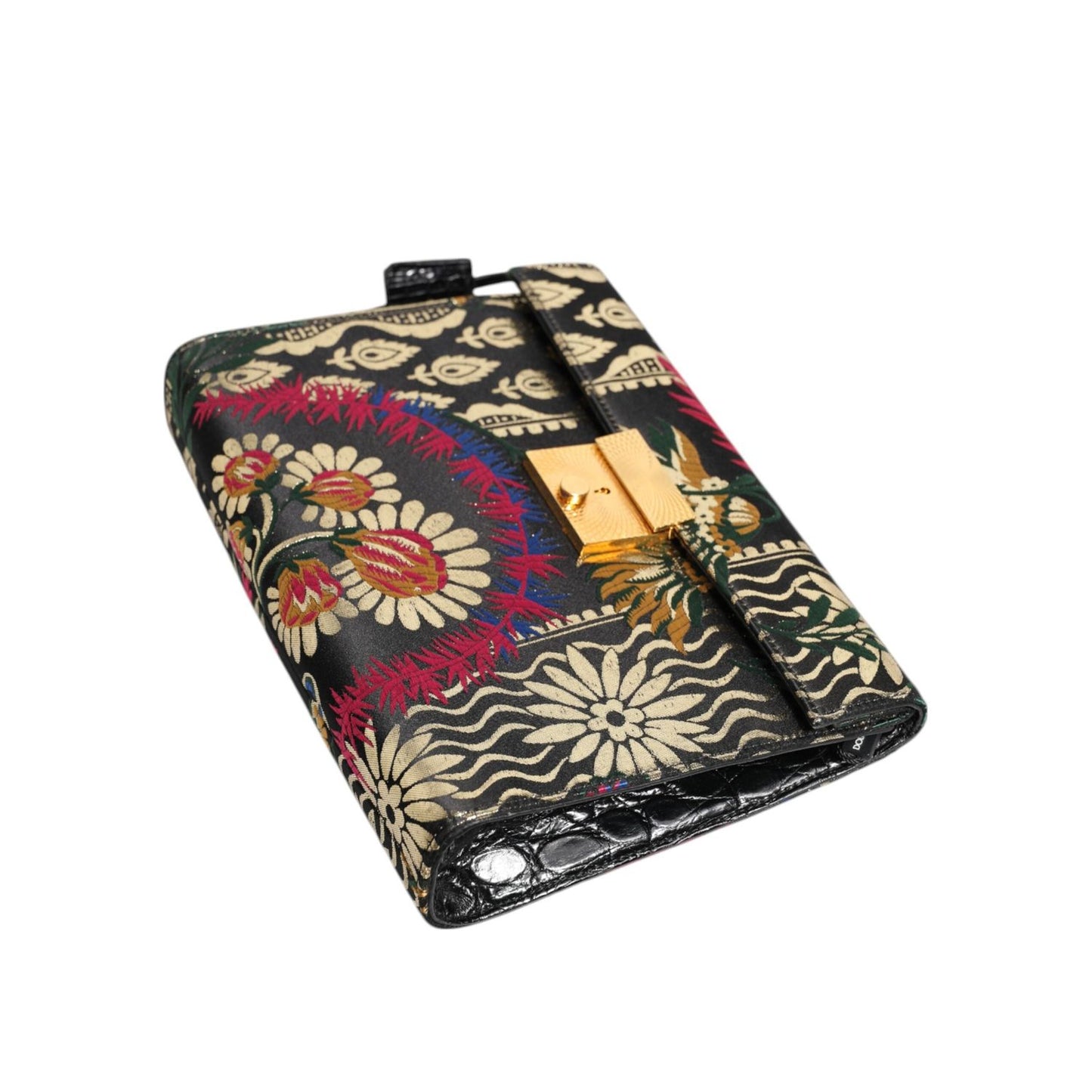 Dolce & Gabbana Multicolor Jacquard Floral Document Briefcase Bag BAG4678