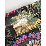 Dolce & Gabbana Multicolor Jacquard Floral Document Briefcase Bag BAG4678