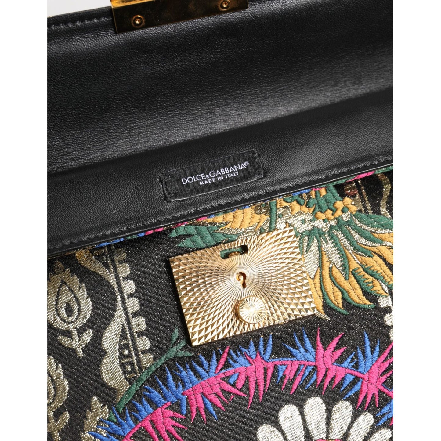 Dolce & Gabbana Multicolor Jacquard Floral Document Briefcase Bag BAG4678