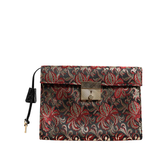 Dolce & Gabbana Multicolor Jacquard Floral Document Briefcase Bag BAG4679