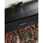 Dolce & Gabbana Multicolor Jacquard Floral Document Briefcase Bag BAG4679