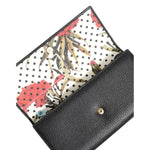 Dolce & Gabbana Black Leather Trifold Logo Plaque Card Holder Wallet BAG4702